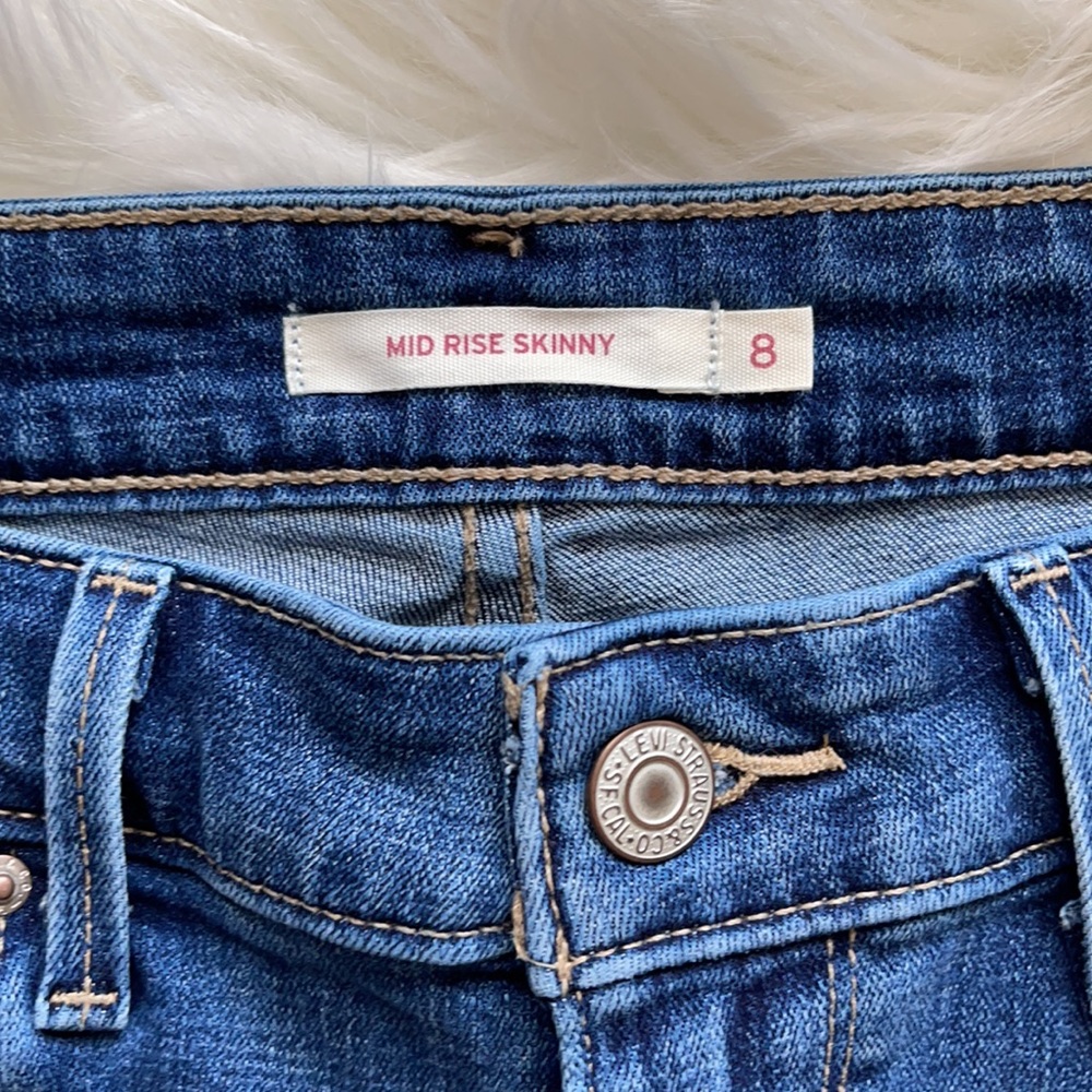 Levi’s Mid Rise Skinny Ruffle Hem Jeans Size 8 - Picture 9 of 14